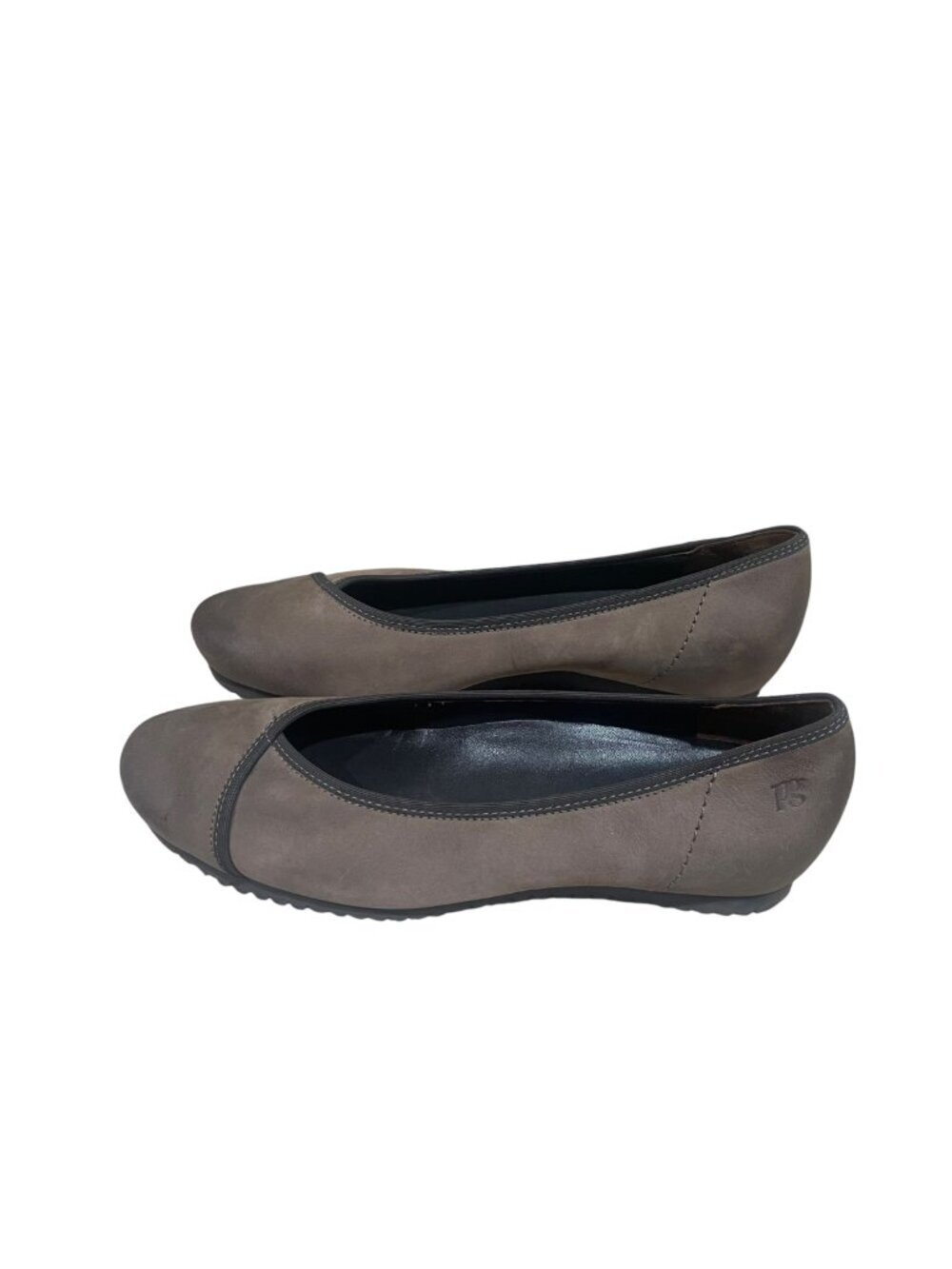 paul green cross front nubuck leather ballerina ballet flats